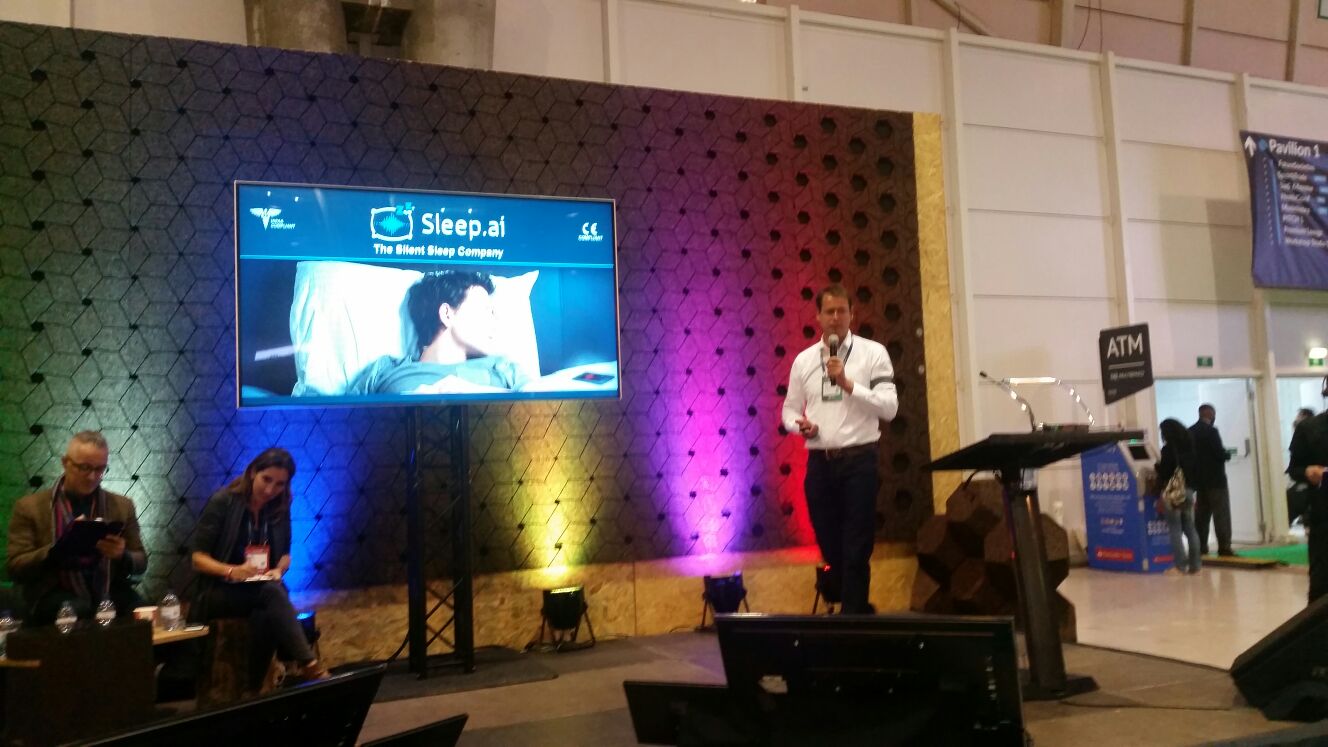 Sleep.ai pitching at the Websummit 2016 in Lisbon Portugal